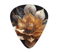 Plettri per chitarra a forma di fiore di loto bianco in dimensioni sottili, medie e spesse, set da 12 pezzi, adatti per chitarra elettrica e vari strumenti
