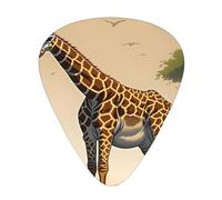 Plettri per chitarra a forma di giraffa con mamma e bambino, confezione da 12 pezzi, spessore assortito: 0,46 mm, 0,71 mm, 0,96 mm, medi, sottili, pesanti, in celluloide, per chitarra acustica