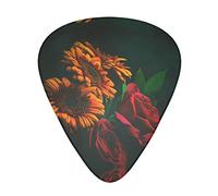 Plettri per chitarra a forma di girasole e rosa classici triangolari bassi acustici ed elettrici per chitarristi 12 pezzi