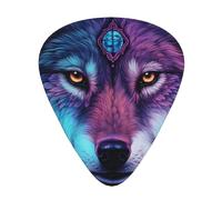 Plettri per chitarra a forma di lupo neon con testa viola, realizzati in materiale ABS, adatti per chitarre acustiche, chitarre elettriche, ecc.