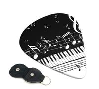 Plettri per chitarra a forma di nota musicale, 6 pezzi, stampa fronte/retro, adatti per chitarre acustiche, elettriche e bassi, inclusi 0,46 mm, 0,71 mm, 0,96 mm