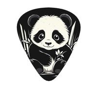 Plettri per chitarra a forma di panda con fiore di dimensioni sottili, medie e spesse, set da 12 pezzi, adatto per chitarra elettrica e strumenti vari