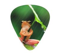 Plettri per chitarra a forma di rana con ombrello, 12 pezzi, in celluloide, per chitarra acustica, elettrica, basso, inclusi 0,46 mm, 0,71 mm, 0,96 mm