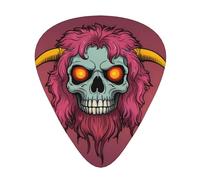 Plettri per chitarra a forma di teschio fiamma, in dimensioni sottili, medie e spesse, set da 12 pezzi, adatti per chitarra elettrica e vari strumenti