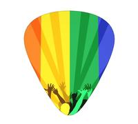 Plettri per chitarra a righe colorate per feste LGBT, 12 confezioni per chitarre acustiche elettriche, basso o ukulele, con tre diversi spessori