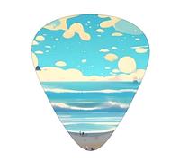 Plettri per chitarra a tema cartone animato, 12 pezzi, materiale ABS, bordi lisci, sensazione confortevole, 3 spessori opzionali