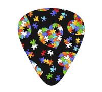Plettri per chitarra acustica a forma di cuore, per la consapevolezza dell'autismo, per basso e chitarra elettrica