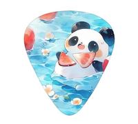 Plettri per chitarra acustica a forma di panda che mangia anguria, 12 pezzi, plettri sottili per chitarra, studenti, 0,46, 0,96, 0,71 mm