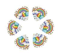 Plettri per chitarra acustica, chitarra elettrica, 3 diversi spessori, con nuvole arcobaleno e gocce di pioggia, 12 pezzi
