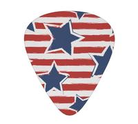 Plettri per chitarra acustica con bandiera a stelle rosse e bianche, plettro di alta qualità per basso e chitarra elettrica