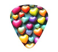 Plettri per chitarra acustica con cuori arcobaleno colorati - Plettro per chitarra elettrica e basso