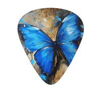 Plettri per chitarra acustica con stampa a farfalla blu con scatola di immagazzinaggio differente di spessore