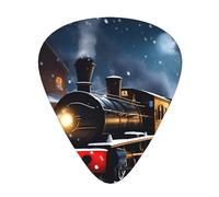 Plettri per chitarra acustica con treno notturno invernale e neve - Plettro per chitarra acustica per basso e chitarra elettrica