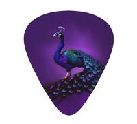 Plettri per chitarra acustica di spessore differente della scatola di immagazzinaggio dell'organizzatore della stampa del modello del pavone viola
