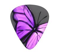 Plettri per chitarra acustica e basso, con stampa di farfalle viola, in celluloide, con scatola organizer