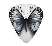 Plettri per chitarra acustica e basso, in celluloide, con stampa a fiori e farfalle, con scatola organizer