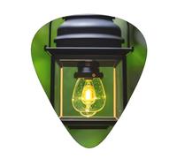 Plettri per chitarra acustica e basso, in celluloide, con stampa di lucciole e lanterne, con scatola organizer