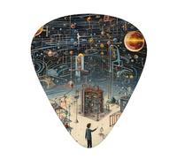 Plettri per chitarra acustica e basso, in celluloide, con stampa fisica, con scatola organizer