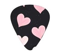 Plettri per chitarra acustica Pink Heart 12 pezzi, plettri per chitarra elettrica essenziali spessi e sottili per studenti 0,46 0,96 0,71 mm