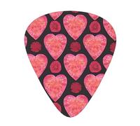 Plettri per chitarra acustica Rose Heart 12 pezzi, plettri per chitarra elettrica essenziali spessi e sottili per studenti 0,46 0,96 0,71 mm