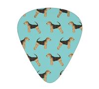 Plettri per chitarra, Airedale Terrier Dog per chitarra acustica, chitarra elettrica, basso, ukulele tre dimensioni (confezione da 12)