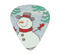 Plettri per chitarra, allegri pattini con pupazzo di neve sull'albero di Natale per chitarra acustica, chitarra elettrica, basso, ukulele tre dimensioni (confezione da 12)