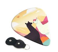 Plettri per chitarra Alpacas in Love in The Mountains, 6 pezzi, spessore 0,96 mm, in celluloide con supporto in pelle, plettro personalizzato per basso, chitarra elettrica, acustica, regalo per gli