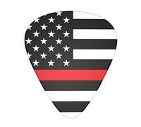 Plettri per chitarra American Thin Red Line Flag pattern Pack Celluloid 12 Pcs Plettri per regalo Chitarra acustica, basso e chitarra elettrica (sottile/medio/pesante)