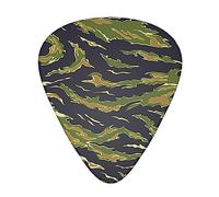 Plettri per chitarra Army Green Camouflage Vietnam Tiger Stripe Camo Picks Medio Confezione da 12 con scatola Plettri per chitarra speciale Set regalo per chitarrista