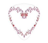 Plettri per Chitarra Arte Floreale Amore Confezione da 12 Plettri per Chitarra Universali in ABS, Simbolo d'Amore Arte Floreale con Fiori e Foglie per San Valentino, per Chitarra Acustica ed Elettrica