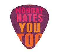 Plettri per chitarra astratti Confezione da 12 Plettri per chitarra universali in ABS, design vintage grunge con citazione ispiratrice di Monday Hates You Too Stampa artistica, per chitarra acustica e