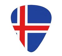 Plettri per chitarra Bandiera dell'Islanda, 12 pezzi, materiale ABS, bordi lisci, sensazione confortevole, 3 spessori opzionali