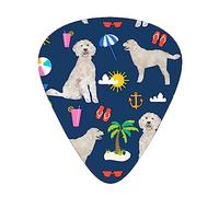 Plettri per chitarra Beach Golden Retriever Dog Print Ukulele Basso Chitarre acustiche elettriche Sottile Medio Pesante Confezione da 12 (0,46/0,71/0,96 mm)