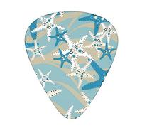 Plettri per chitarra Bella stampa di stelle marine Ukulele Basso Chitarre acustiche elettriche Sottile Medio Pesante Confezione da 12 (0,46/0,71/0,96 mm)
