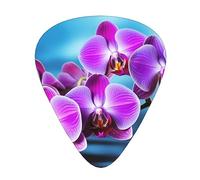 Plettri per chitarra Bella stampa orchidea Ukulele Basso Chitarre acustiche elettriche Sottile Medio Pesante Confezione da 12 (0,46/0,71/0,96 mm)