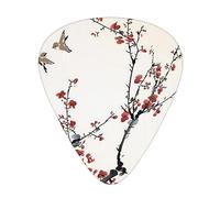 Plettri per chitarra Blooming Cherry Tree con scatola portaoggetti per chitarra, 12 plettri per chitarra, 3 spessori, sottili, medi, pesanti, 0,46, 0,71, 0,96 mm, per chitarra acustica, elettrica o