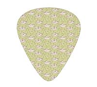 Plettri per chitarra Bovini Tori Mucche Plettri per chitarra Confezione da 12 con scatola sottile, Composizione di tori Mucche e fiori in stile cartone animato Tema bestiame, Set regalo speciale di pl