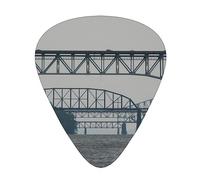 Plettri per chitarra Bridges Over The Susquehanna River con scatola portaoggetti Plettri per chitarra 12 pezzi 3 spessori sottili medi pesanti 0,46 0,71 0,96 mm plettri per chitarra acustica elettrica
