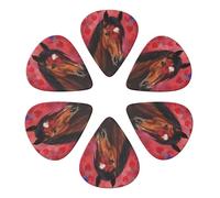 Plettri per chitarra Brown Horse, confezione da 6, sottili, medi e pesanti, per chitarra acustica, elettrica, ukulele, basso, 0,71 mm