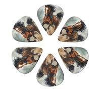 Plettri per chitarra Brown Horse, confezione da 6, sottili, medi e pesanti, per chitarra acustica, elettrica, ukulele, basso, 0,46 mm