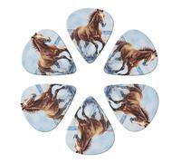 Plettri per chitarra Brown Horse, confezione da 6, sottili, medi e pesanti, per chitarra acustica, elettrica, ukulele, basso, 0,71 mm