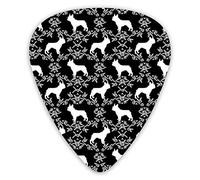 Plettri per chitarra Bulldog francese e fiori Silhouette Premium Plettri per chitarra 12 pezzi Plettri per ukulele inclusi 0,46 mm 0,71 mm 0,96 mm