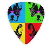 Plettri per chitarra Bulldog francese Plettri per chitarra pop art 12 pezzi Plettri per ukulele inclusi 0,46 mm 0,71 mm 0,96 mm