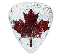 Plettri per chitarra Canada Flag Maple Leaves Plettri per basso premium per chitarra elettrica e basso con tre dimensioni (confezione da 12)