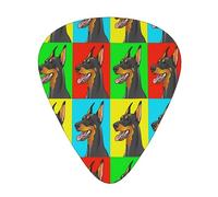 Plettri per chitarra, cani Doberman Pinscher per chitarra acustica, chitarra elettrica, basso, ukulele tre dimensioni (confezione da 12)