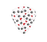 Plettri per chitarra carino nero cane zampa amore bianco plettro per chitarra basso elettrico amanti della chitarra acustica regalo 12 pezzi con scatola