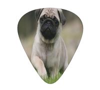 Plettri per chitarra, carlino Bokeh cucciolo di cane Lawn Pets carlino per chitarra acustica, chitarra elettrica, basso, ukulele tre dimensioni (confezione da 12)