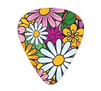 Plettri per chitarra Cartoon Cute Flowers Stampato Ukulele Basso Chitarre acustiche elettriche Sottile Medio Pesante Confezione da 12 (0,46/0,71/0,96 mm)