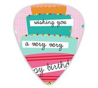 Plettri per chitarra Cartoon Happy Birthday Cake 12 pezzi Plettri per ukulele inclusi 0,46 mm 0,71 mm 0,96 mm