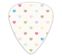Plettri per chitarra Cartoon Heart Pattern 12 pezzi Plettri per ukulele inclusi 0,46 mm 0,71 mm 0,96 mm